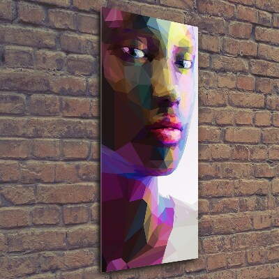 Quadro in vetro verticale Donna astratta