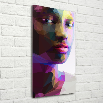 Quadro in vetro verticale Donna astratta