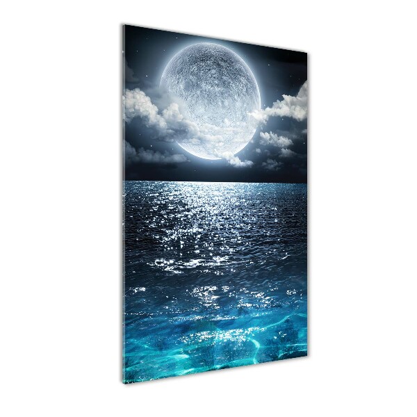 Quadro stampa su vetro verticale Luna piena