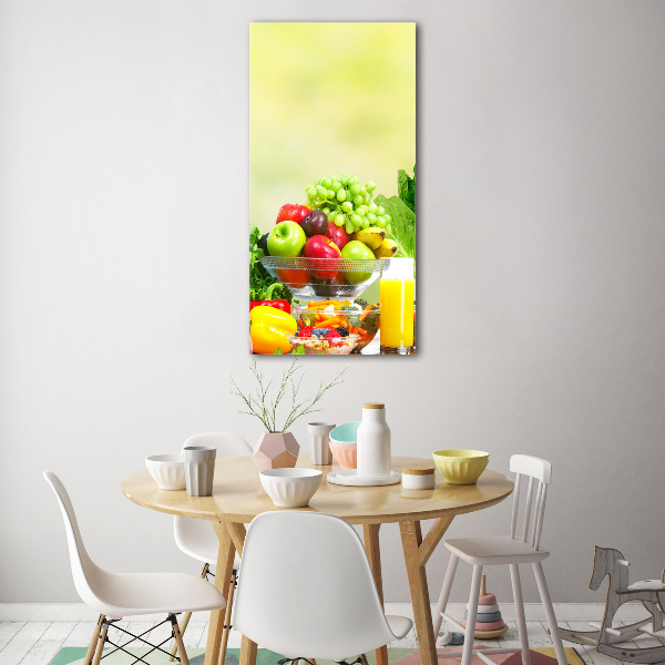 Quadro in vetro verticale Verdura e frutta