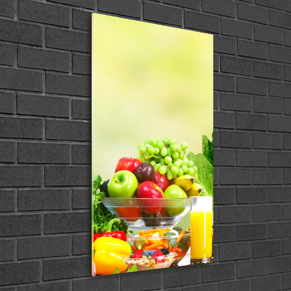 Quadro in vetro verticale Verdura e frutta