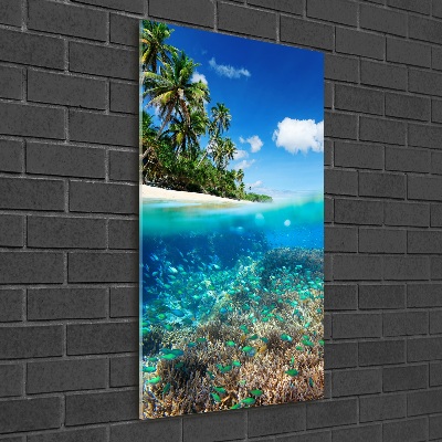 Quadro vetro verticale Barriera corallina