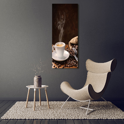 Quadro di vetro verticale Una tazza di caffè