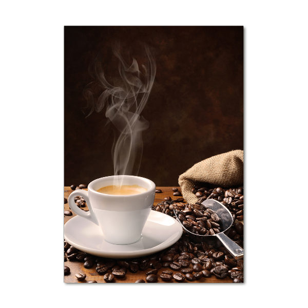 Quadro di vetro verticale Una tazza di caffè