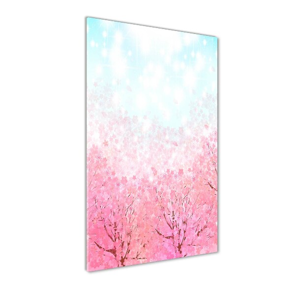Quadro vetro verticale Fiori di ciliegio