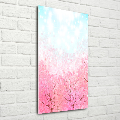 Quadro vetro verticale Fiori di ciliegio