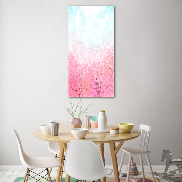 Quadro vetro verticale Fiori di ciliegio