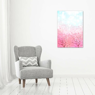Quadro vetro verticale Fiori di ciliegio