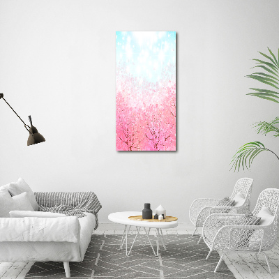 Quadro vetro verticale Fiori di ciliegio