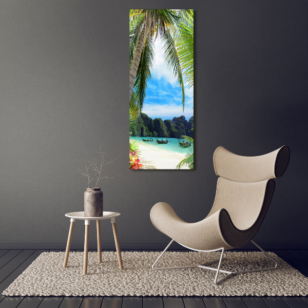 Quadro in vetro verticale Spiaggia tropicale