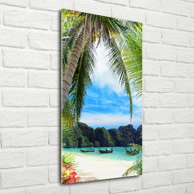 Quadro in vetro verticale Spiaggia tropicale