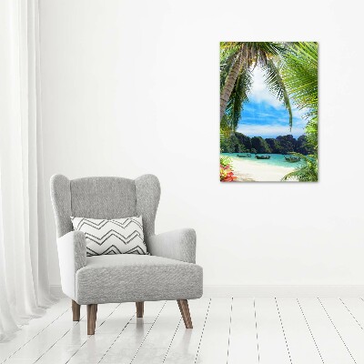 Quadro in vetro verticale Spiaggia tropicale