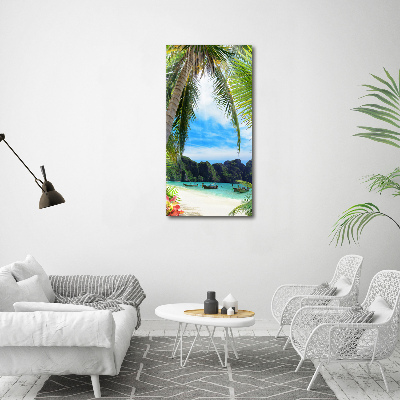 Quadro in vetro verticale Spiaggia tropicale