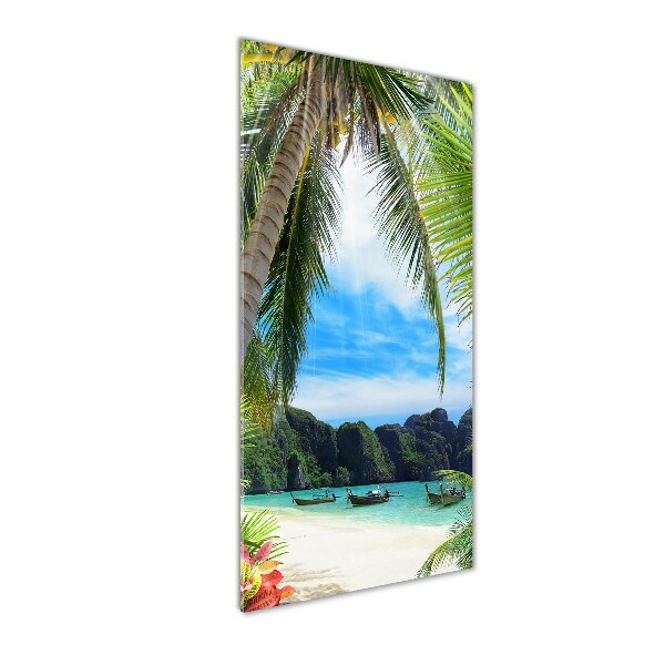 Quadro in vetro verticale Spiaggia tropicale