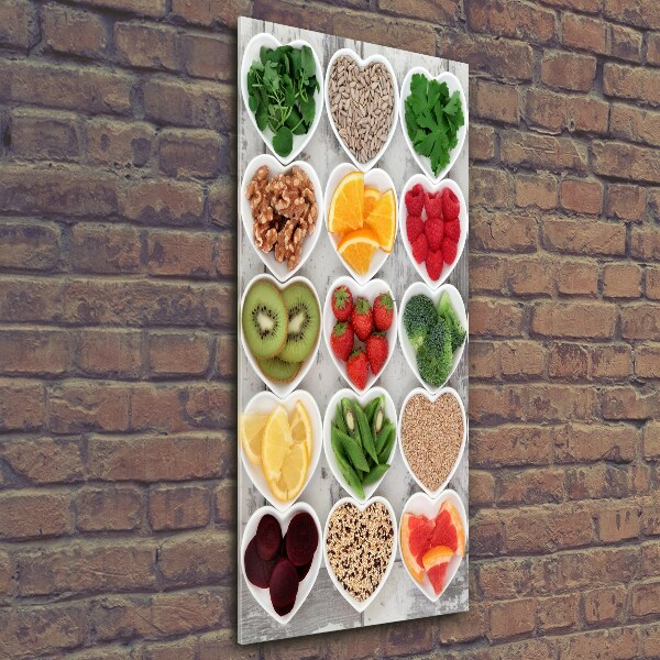 Quadro stampa su vetro verticale Cibo sano