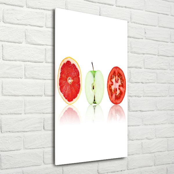 Quadro in vetro verticale Frutta e verdura