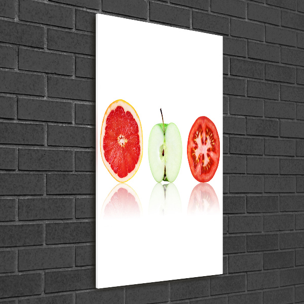 Quadro in vetro verticale Frutta e verdura