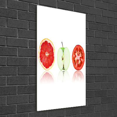 Quadro in vetro verticale Frutta e verdura