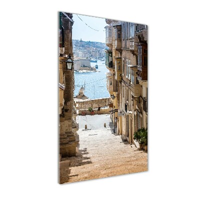 Quadro in vetro verticale Le strade di Malta