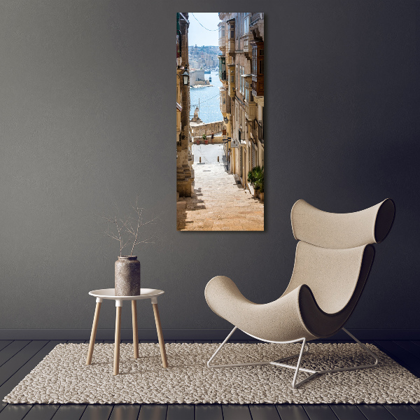 Quadro in vetro verticale Le strade di Malta
