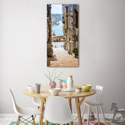 Quadro in vetro verticale Le strade di Malta