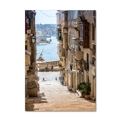 Quadro in vetro verticale Le strade di Malta