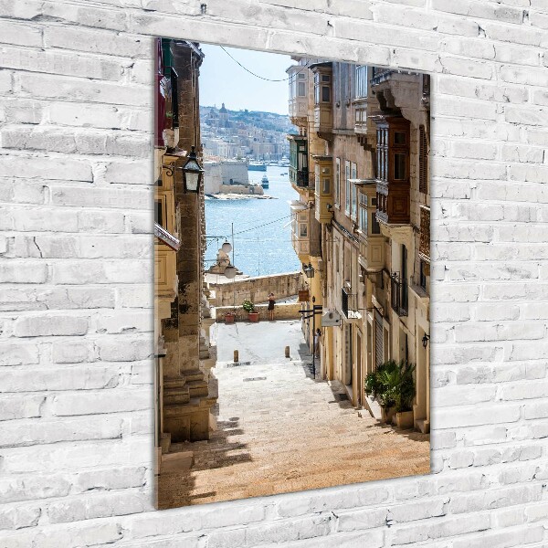 Quadro in vetro verticale Le strade di Malta