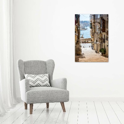 Quadro in vetro verticale Le strade di Malta
