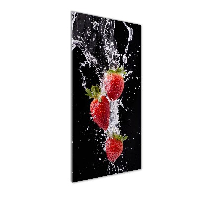 Quadro di vetro verticale Fragole