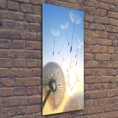 Quadro vetro verticale Dente di leone