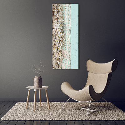 Quadro di vetro verticale Fiori di ciliegio