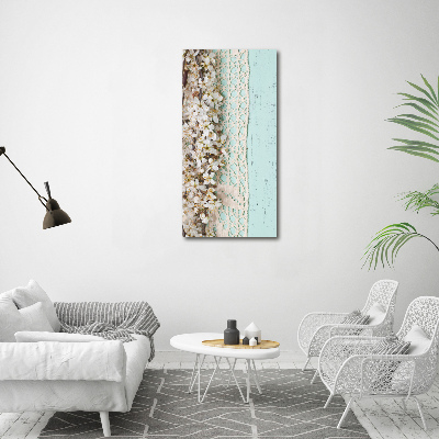Quadro di vetro verticale Fiori di ciliegio