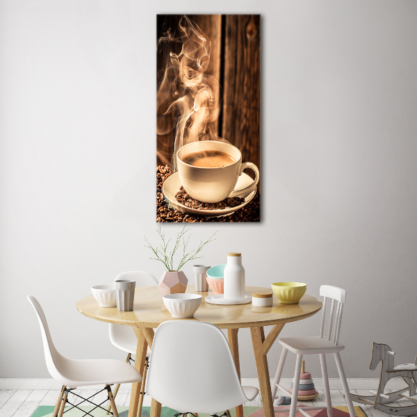 Quadro vetro verticale Caffè aromatico