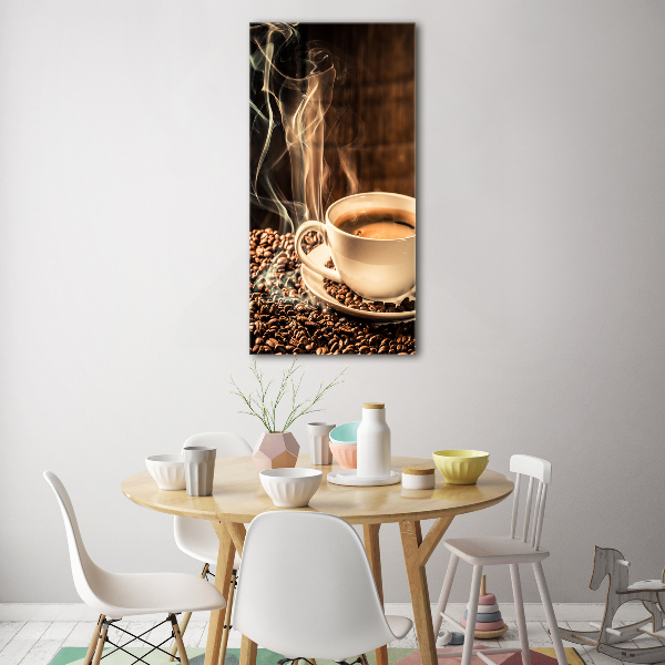 Quadro in vetro verticale Caffè aromatico