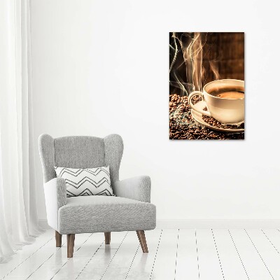 Quadro in vetro verticale Caffè aromatico