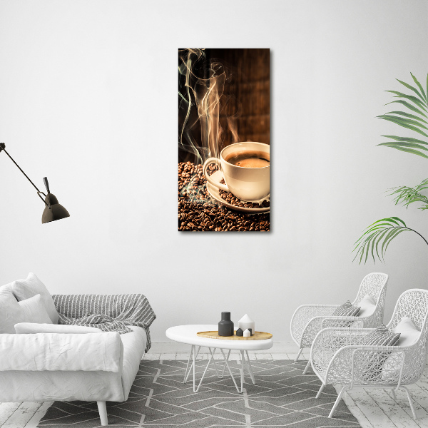 Quadro in vetro verticale Caffè aromatico