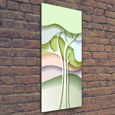 Quadro di vetro verticale Albero astratto