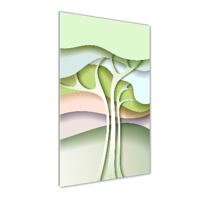 Quadro di vetro verticale Albero astratto