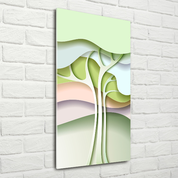 Quadro di vetro verticale Albero astratto