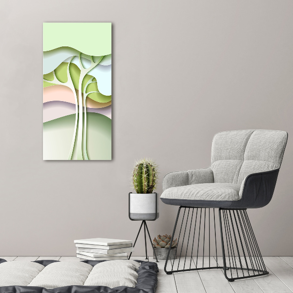 Quadro di vetro verticale Albero astratto