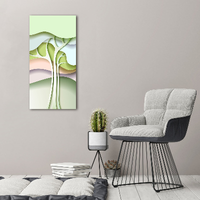 Quadro di vetro verticale Albero astratto