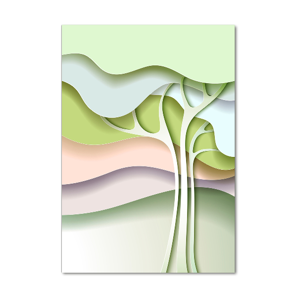 Quadro di vetro verticale Albero astratto