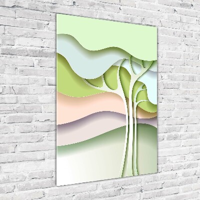 Quadro di vetro verticale Albero astratto