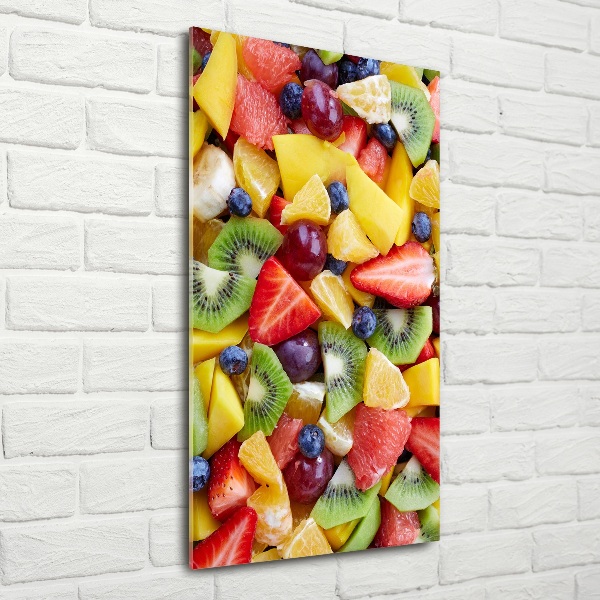 Quadro di vetro verticale Frutta a fette