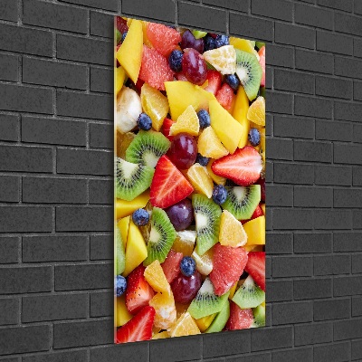 Quadro di vetro verticale Frutta a fette