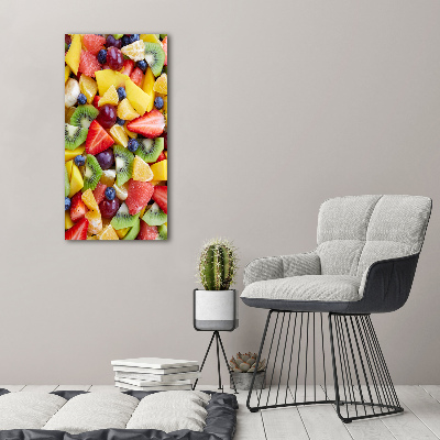 Quadro di vetro verticale Frutta a fette