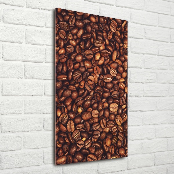 Quadro vetro verticale Chicchi di caffè