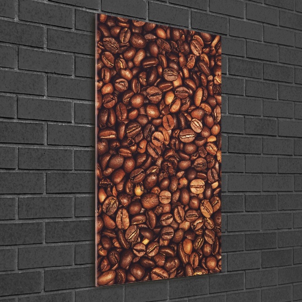 Quadro vetro verticale Chicchi di caffè