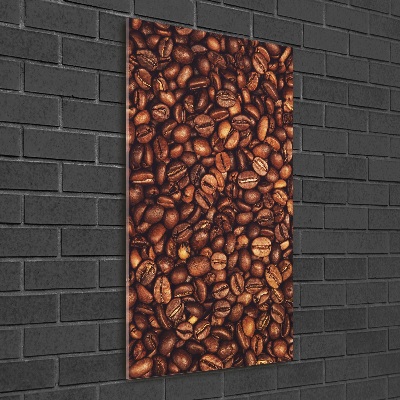 Quadro vetro verticale Chicchi di caffè
