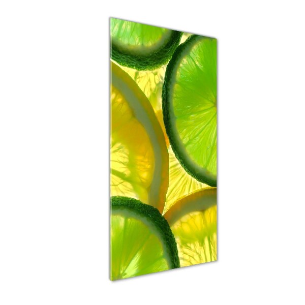 Quadro in vetro verticale Lime e limone